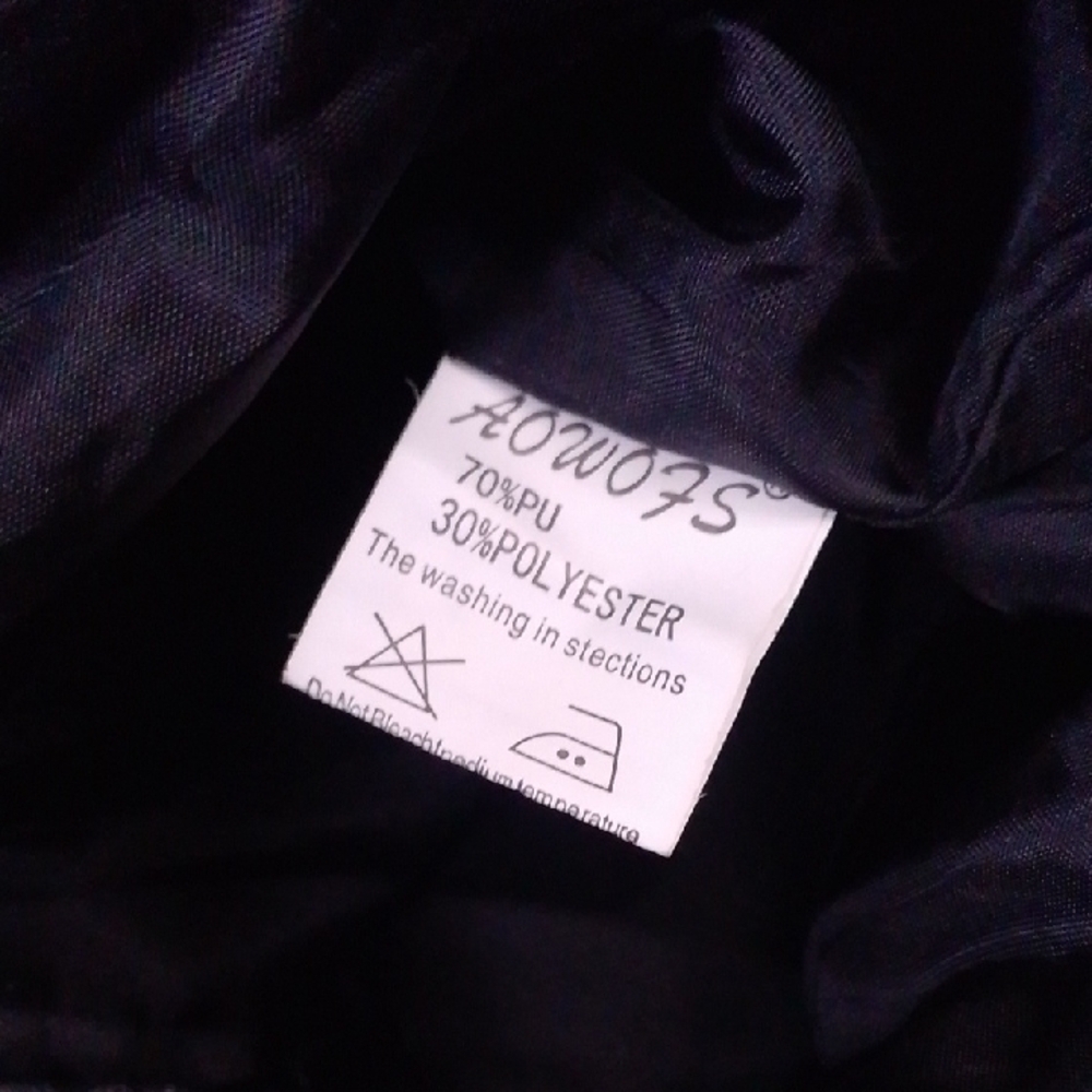 Black Faux Leather Biker Jacket - Picture 8 of 10